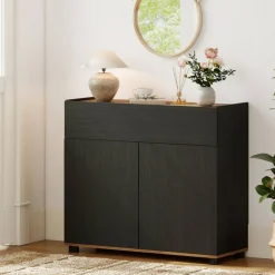 Kitchen Storage Cabinet with Spacious Drawer, Adjustable Shelves and Countertop, Sideboard Buffet Cabinet for Dining Room Living Room