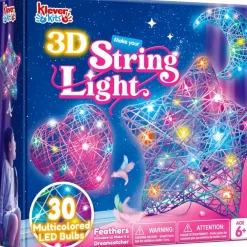Kits 3D Summer String Art Kit for Kids, Light Up String Light Toy with 30 Multi-Colored LED Bulbs, Arts and Crafts Set, Birthday Gifts for Girls and Boys Ages 6+