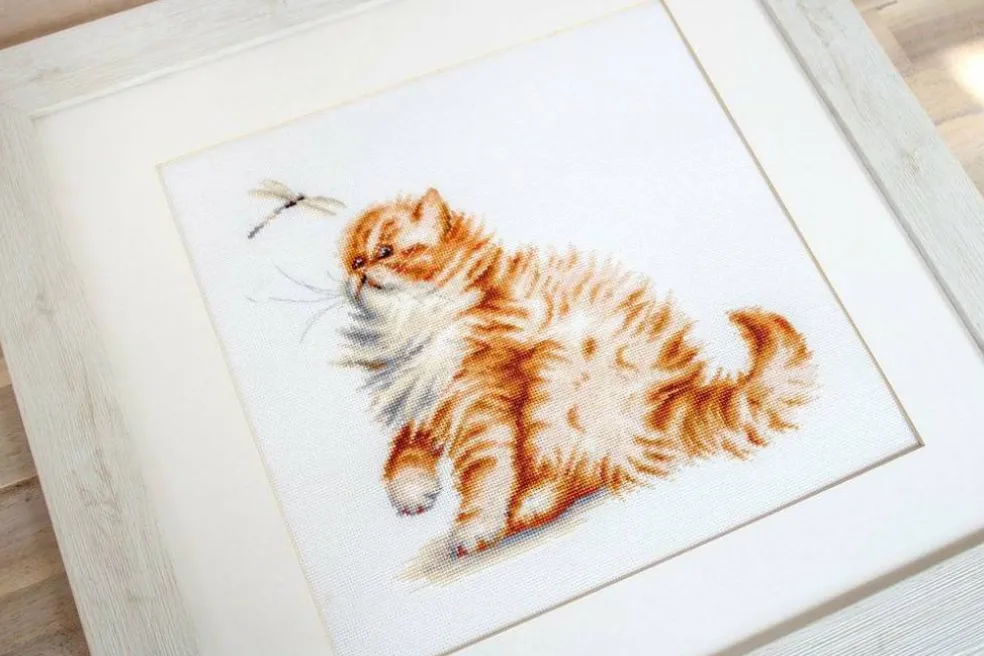 Kitten with a dragonfly Counted Cross-Stitch Kit by Luca-S B2270L