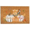 Kitty With Pumpkins Doormat