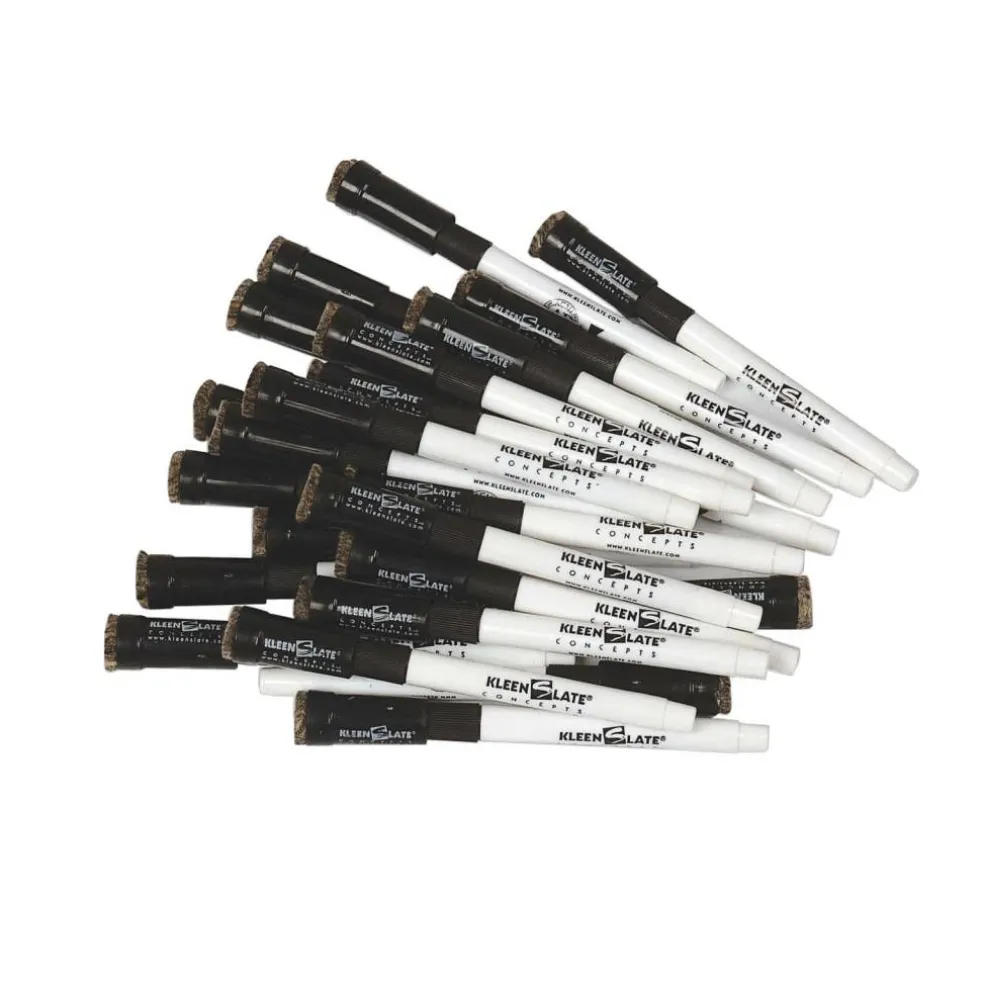 KleenSlate® Black Fine Point Dry Erase Markers with Erasers, Pack of 24