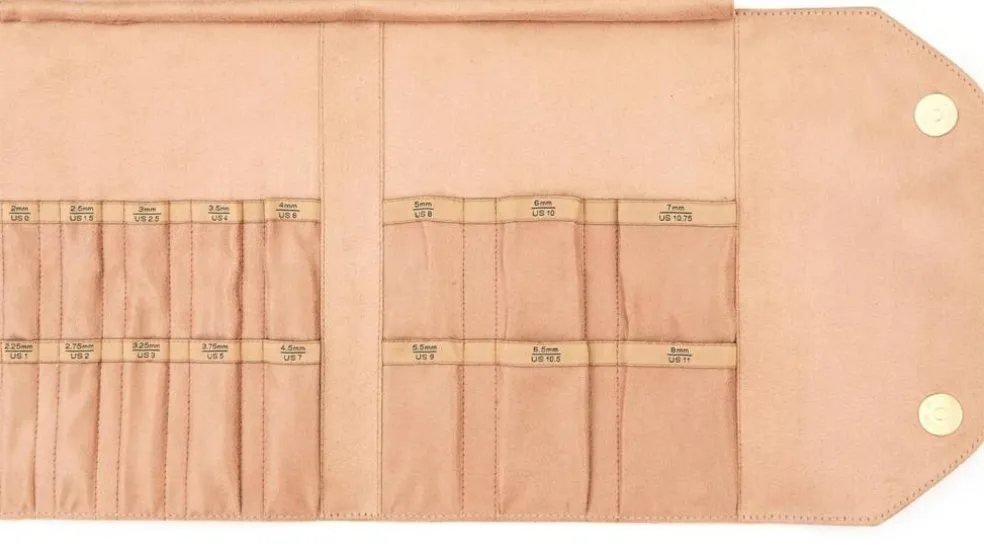 KnitPro Double Pointed Knitting Needle Case- Beige or Black, 8.5"x 6.9" x 0.5"