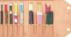KnitPro Double Pointed Knitting Needle Case- Beige or Black, 8.5
