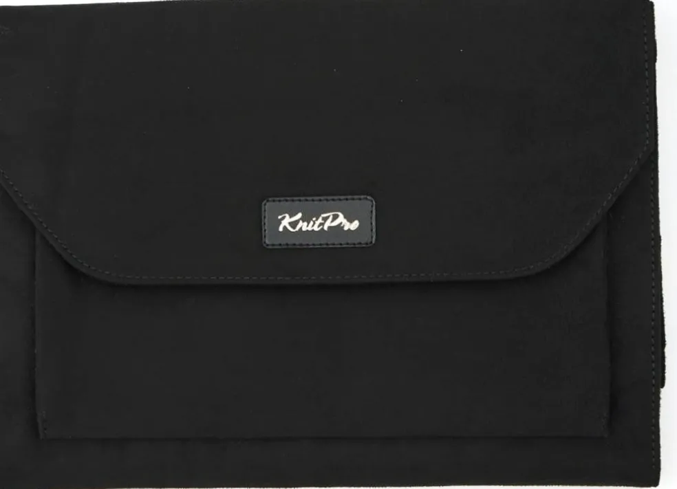 KnitPro Double Pointed Knitting Needle Case- Beige or Black, 8.5"x 6.9" x 0.5"