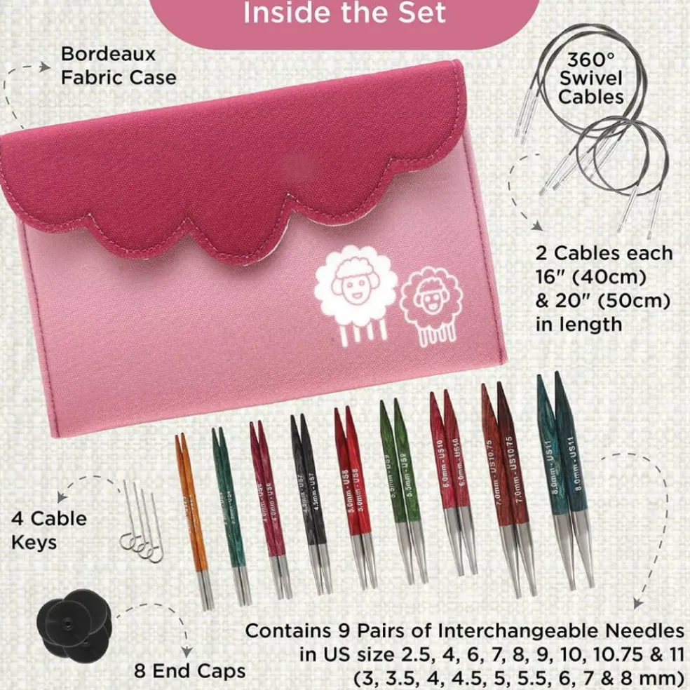 KnitPro Dreamz Deluxe Interchangeable Circular Knitting Needle Set 4" (10cm)