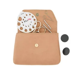 KnitPro Notions Pouch for Knitting Accessories- Beige or Black