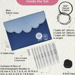KnitPro Nova Deluxe Interchangeable Knitting Needle Set 5