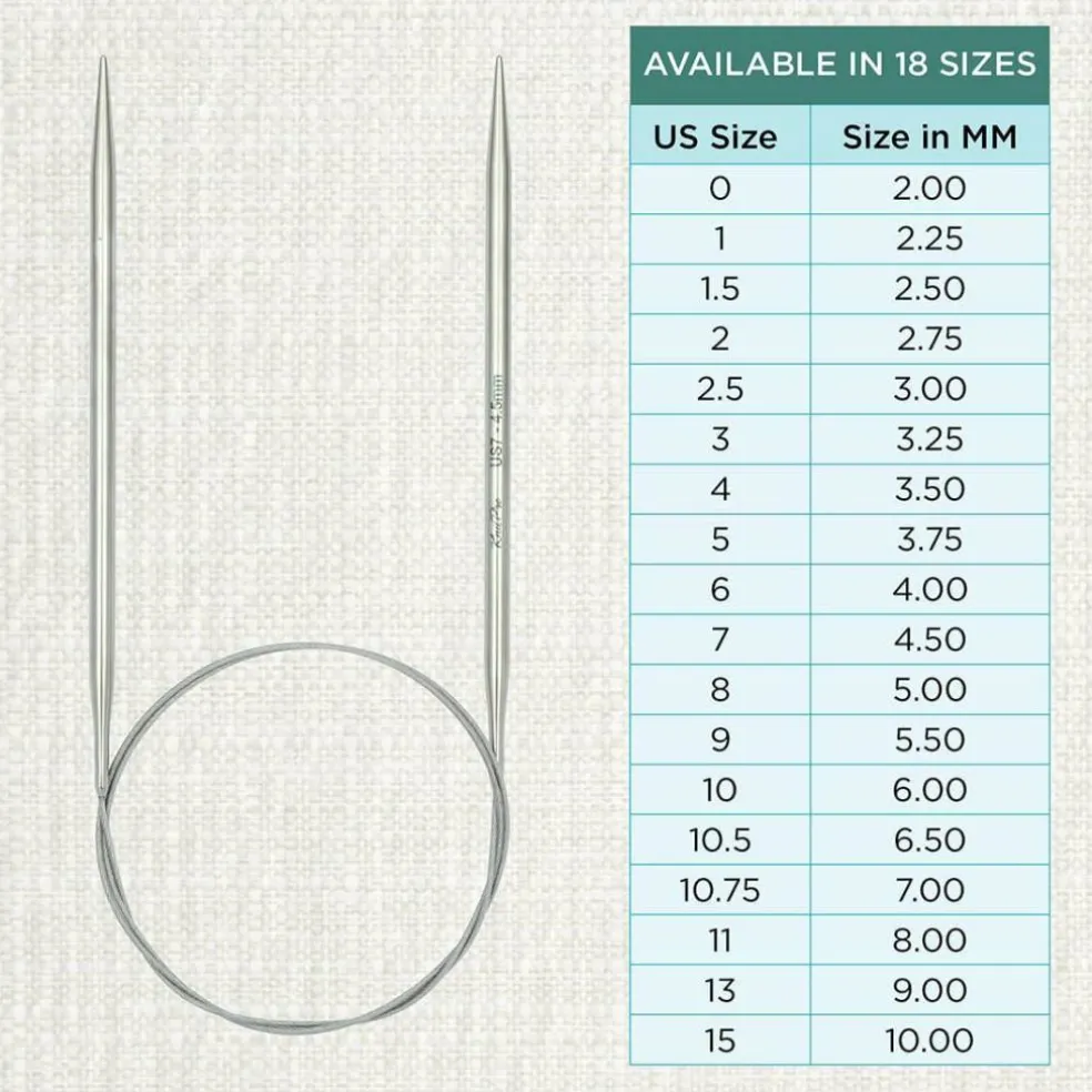 KnitPro Stelo Lace Fixed Circular Knitting Needles 16" (40cm) Size 0 - 15