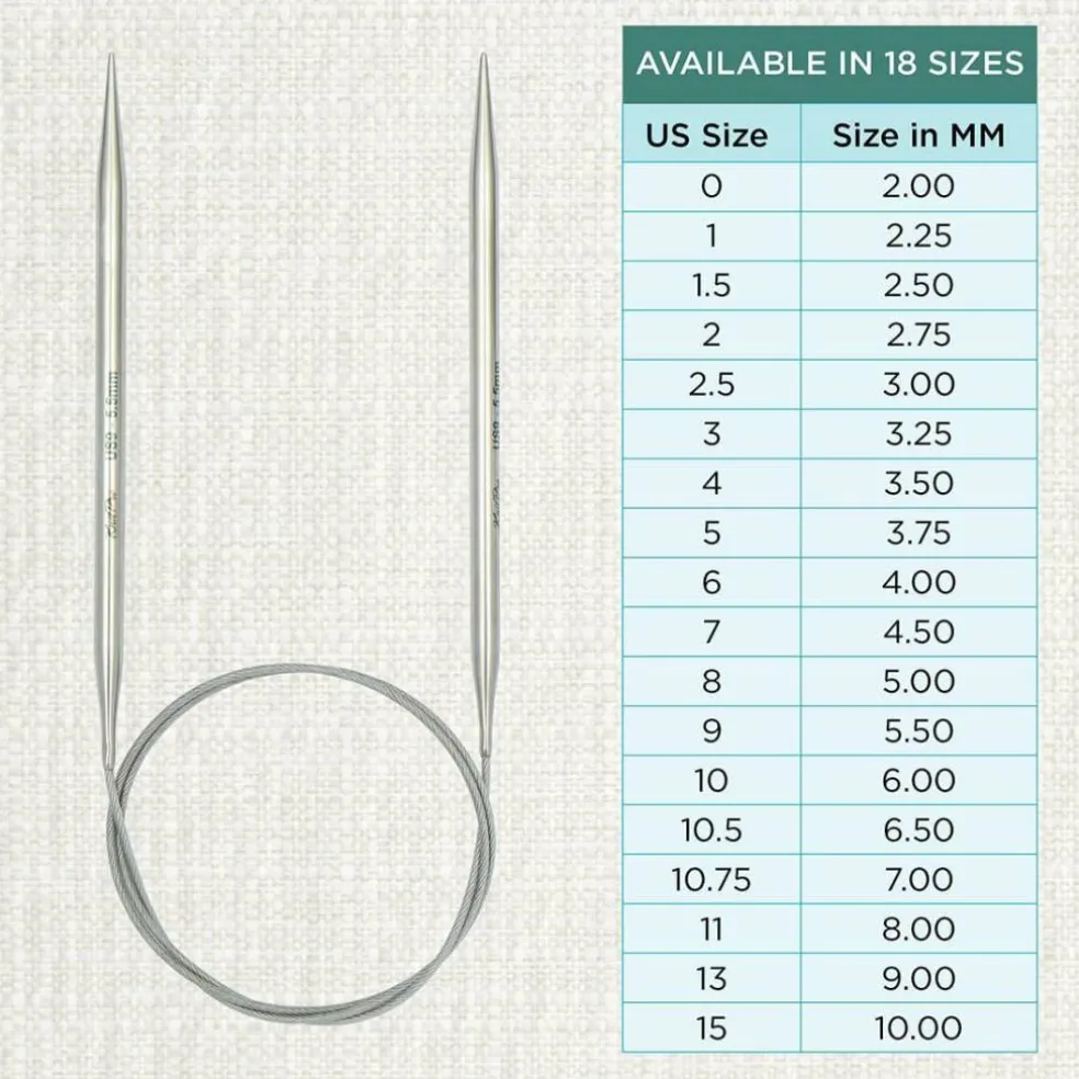 KnitPro Stelo Lace Fixed Circular Knitting Needles 16" (40cm) Size 0 - 15