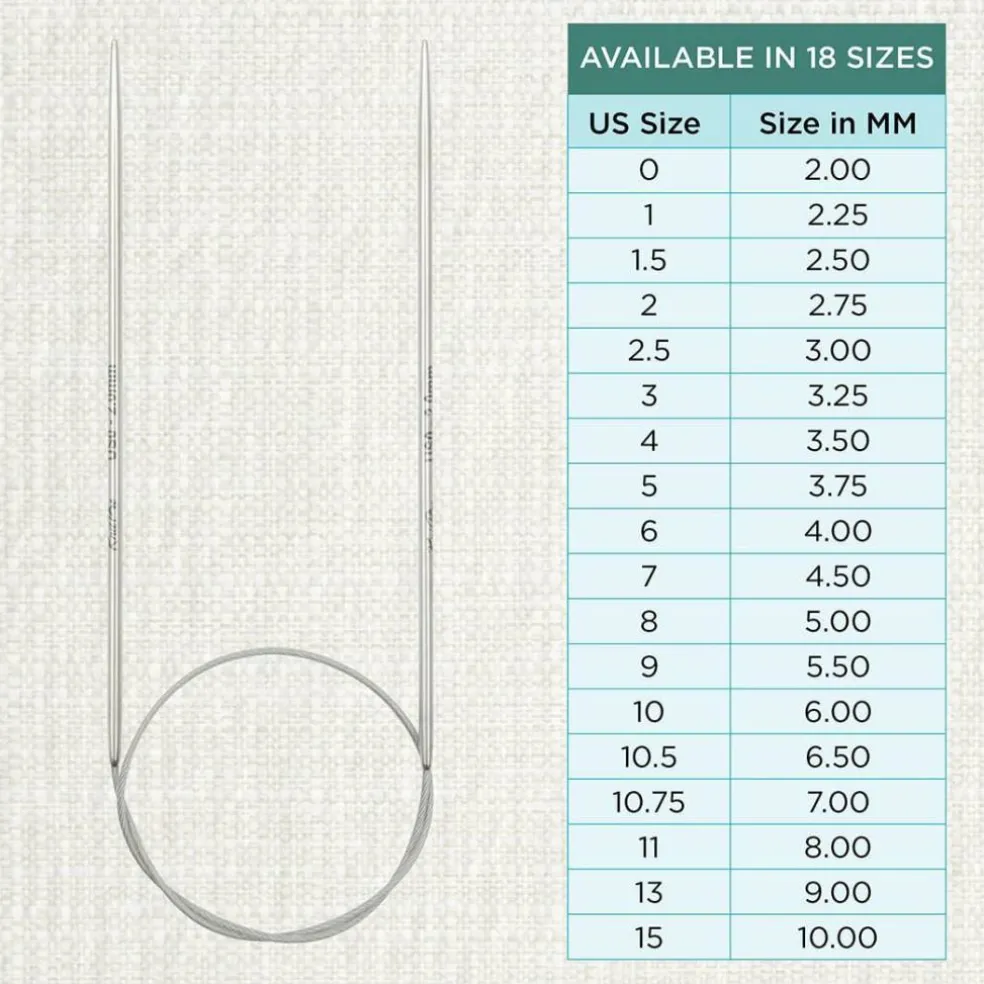 KnitPro Stelo Lace Fixed Circular Knitting Needles 16" (40cm) Size 0 - 15