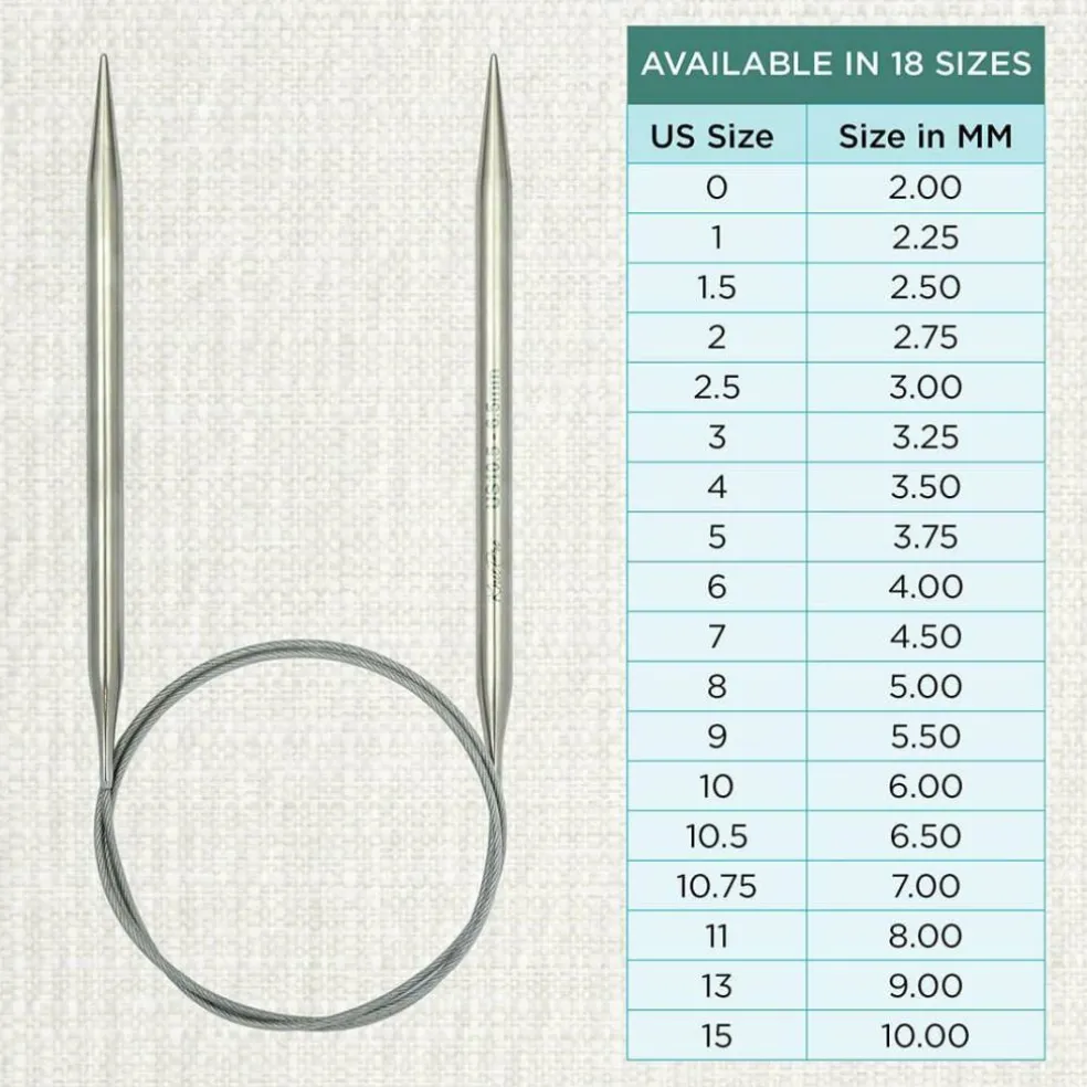 KnitPro Stelo Lace Fixed Circular Knitting Needles 16" (40cm) Size 0 - 15