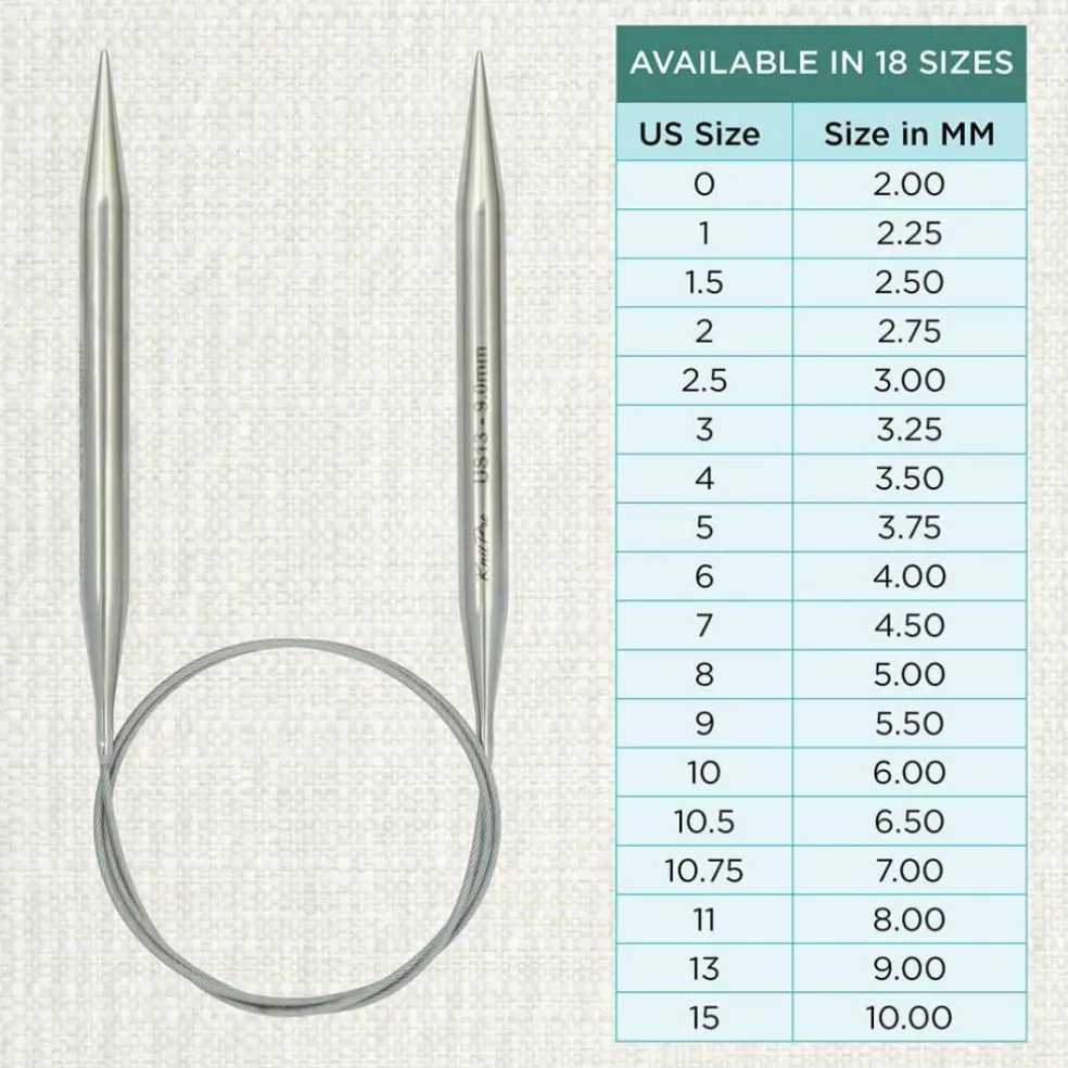 KnitPro Stelo Lace Fixed Circular Knitting Needles 16" (40cm) Size 0 - 15