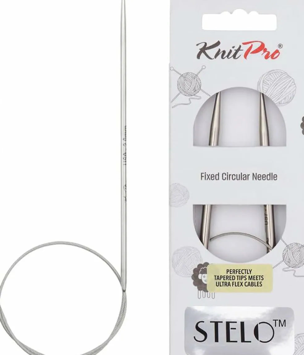 KnitPro Stelo Lace Fixed Circular Knitting Needles 16" (40cm) Size 0 - 15