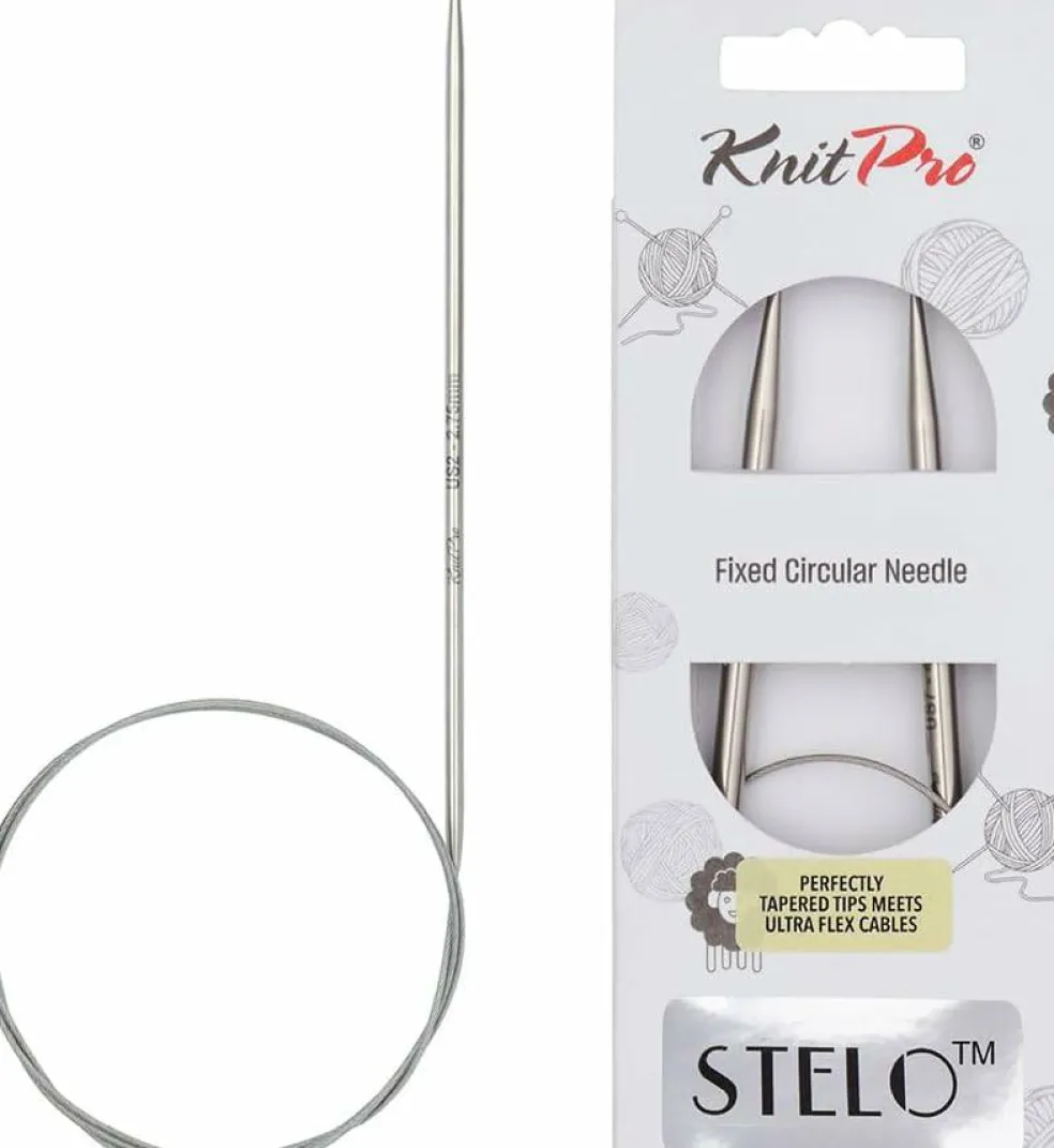 KnitPro Stelo Lace Fixed Circular Knitting Needles 16" (40cm) Size 0 - 15