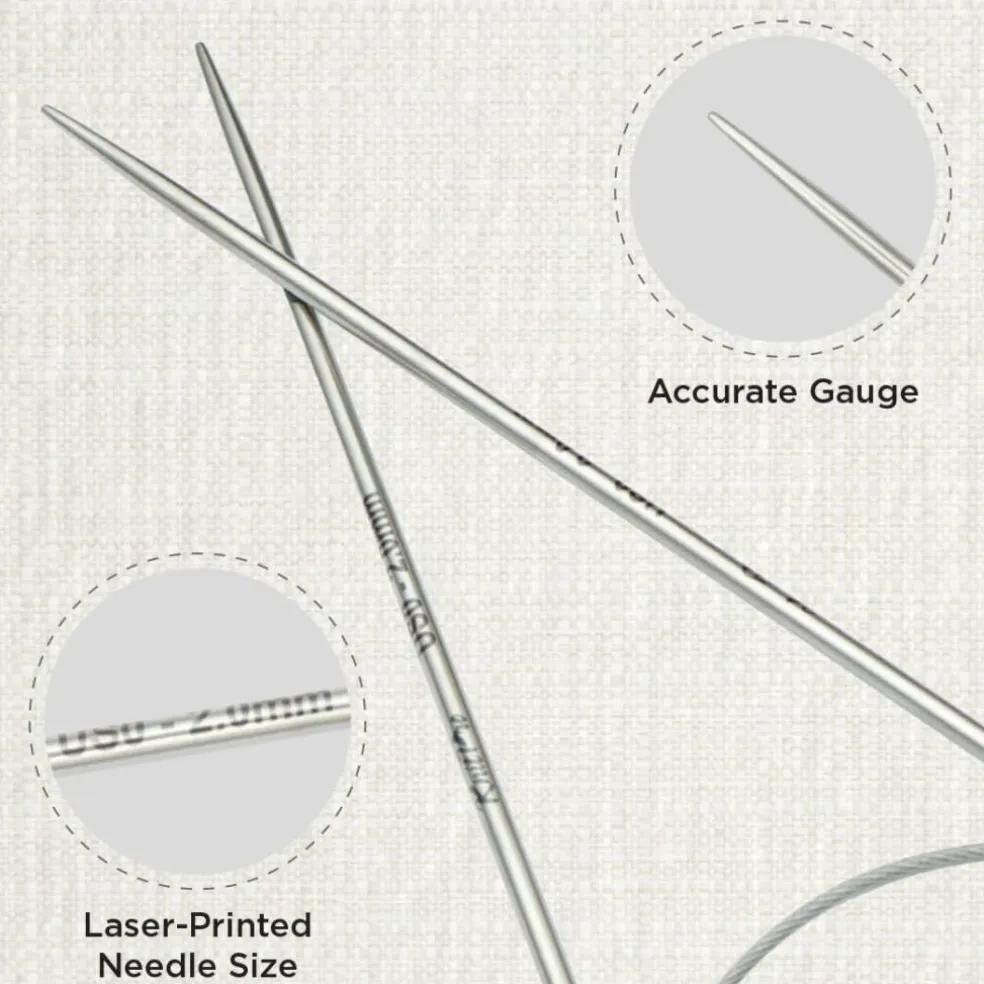 KnitPro Stelo Lace Fixed Circular Knitting Needles 16" (40cm) Size 0 - 15