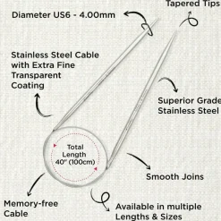 KnitPro Stelo Lace Fixed Circular Knitting Needles 40