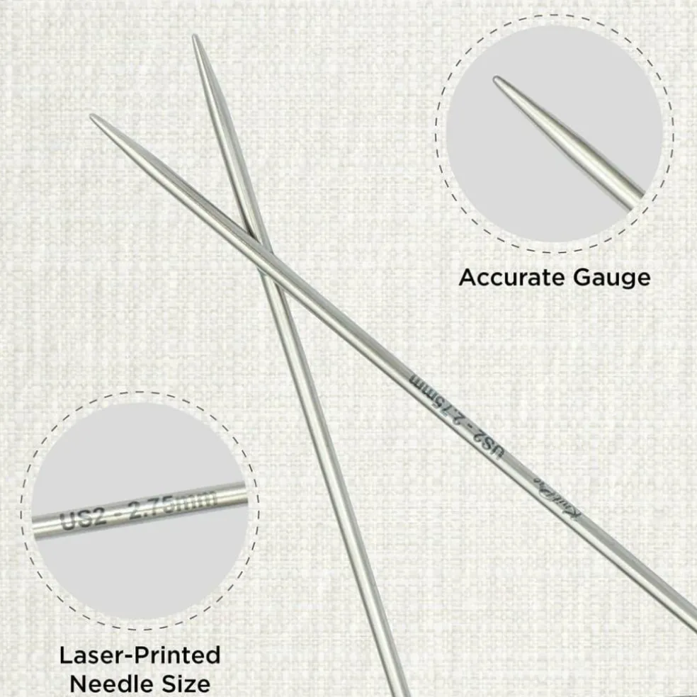 KnitPro Stelo Lace Fixed Circular Knitting Needles 40" Size 0 - 17
