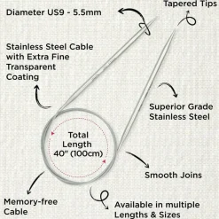 KnitPro Stelo Lace Fixed Circular Knitting Needles 40