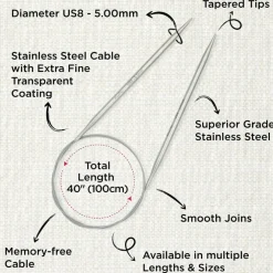 KnitPro Stelo Lace Fixed Circular Knitting Needles 40