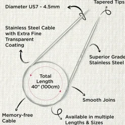 KnitPro Stelo Lace Fixed Circular Knitting Needles 40