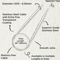 KnitPro Stelo Lace Fixed Circular Knitting Needles 40