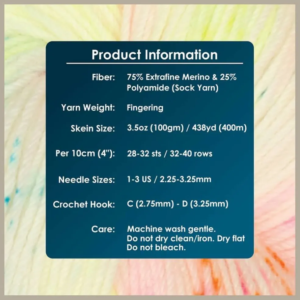 KnitPro Symfonie Premium Hand-Dyed Merino Wool & Polyamide Sock Yarns|Terra Variegated Colors, Include New Colors