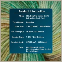 KnitPro Symfonie Premium Hand-Dyed Merino Wool & Polyamide Sock Yarns|Terra Variegated Colors, Include New Colors