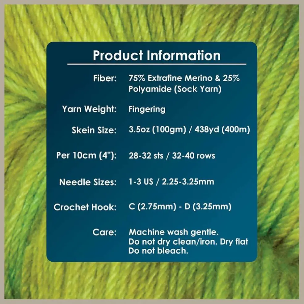 KnitPro Symfonie Premium Hand-Dyed Merino Wool & Polyamide Sock Yarns|Terra Variegated Colors, Include New Colors
