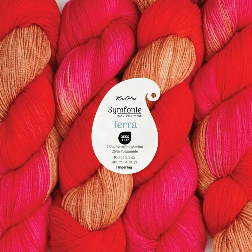 KnitPro Symfonie Premium Hand-Dyed Merino Wool & Polyamide Sock Yarns|Terra Variegated Colors, Include New Colors
