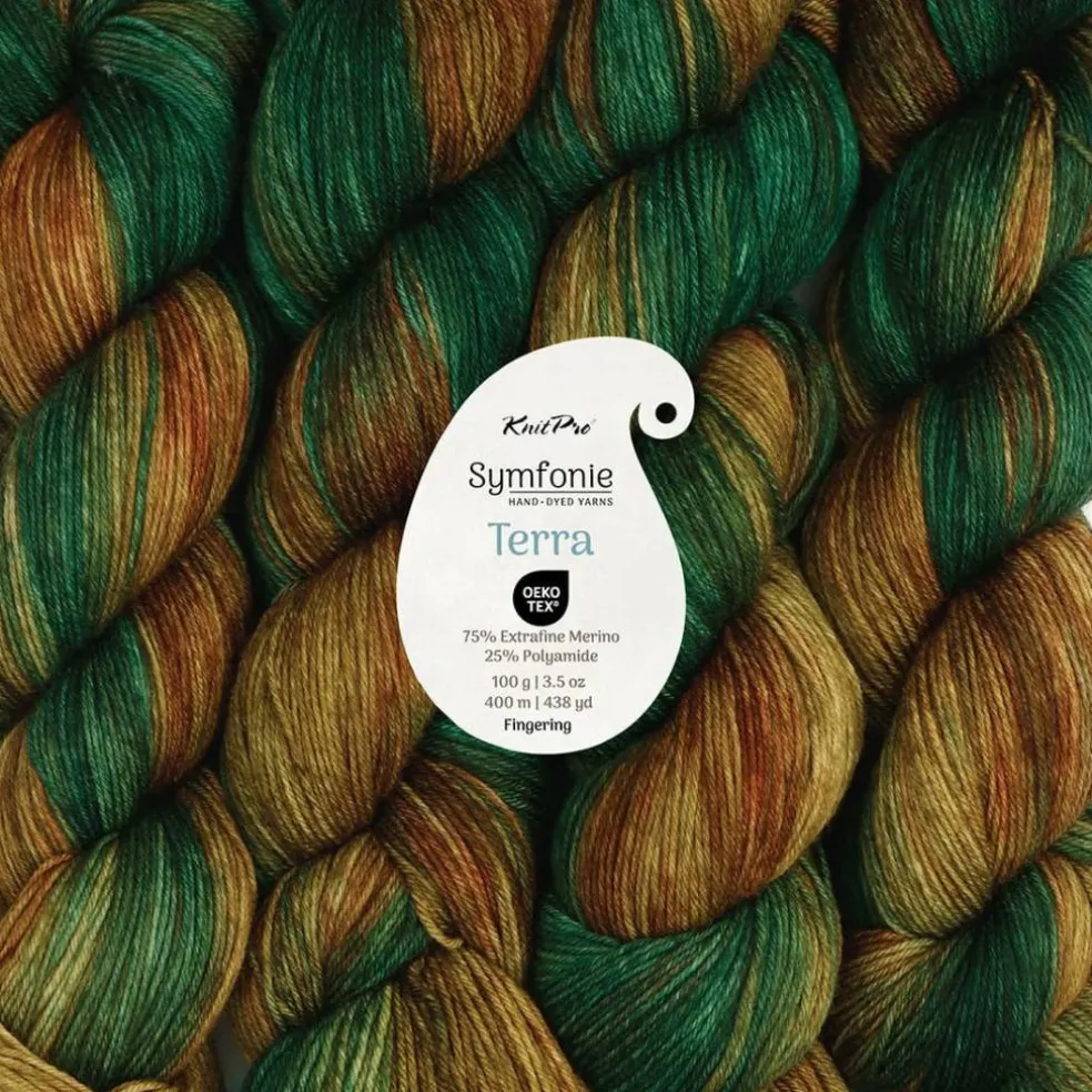 KnitPro Symfonie Premium Hand-Dyed Merino Wool & Polyamide Sock Yarns|Terra Variegated Colors, Include New Colors