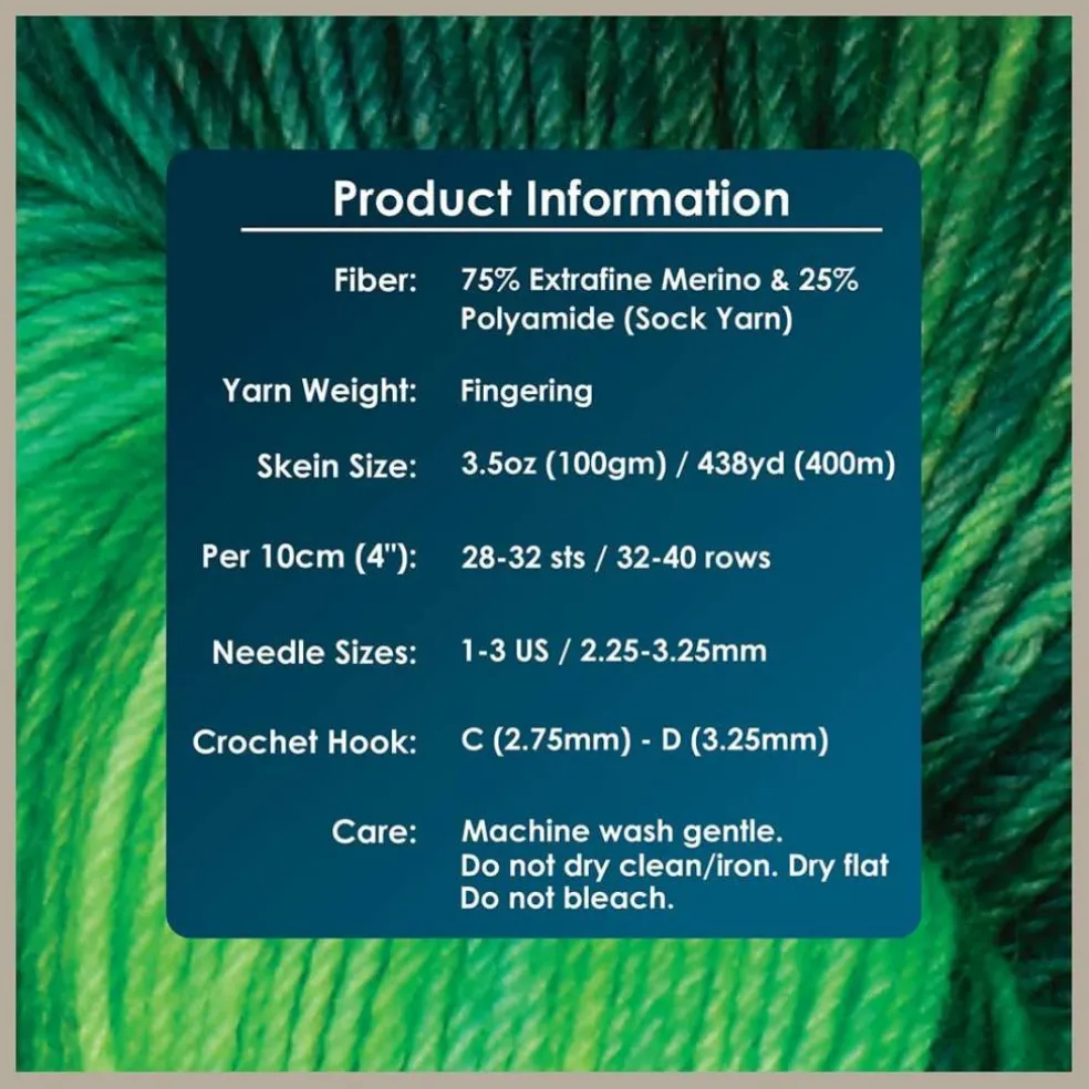 KnitPro Symfonie Premium Hand-Dyed Merino Wool & Polyamide Sock Yarns|Terra Variegated Colors, Include New Colors