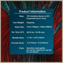 KnitPro Symfonie Premium Hand-Dyed Merino Wool & Polyamide Sock Yarns|Terra Variegated Colors, Include New Colors