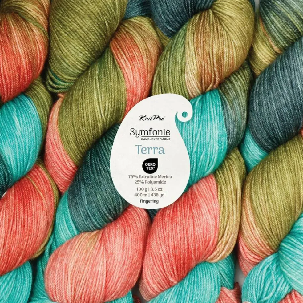KnitPro Symfonie Premium Hand-Dyed Merino Wool & Polyamide Sock Yarns|Terra Variegated Colors, Include New Colors