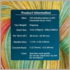 KnitPro Symfonie Premium Hand-Dyed Merino Wool & Polyamide Sock Yarns|Terra Variegated Colors, Include New Colors