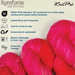 KnitPro Symfonie Premium Hand-Dyed Merino Wool & Polyamide Sock Yarns|Terra Variegated Colors, Include New Colors