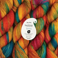 KnitPro Symfonie Premium Hand-Dyed Merino Wool & Polyamide Sock Yarns|Terra Variegated Colors, Include New Colors