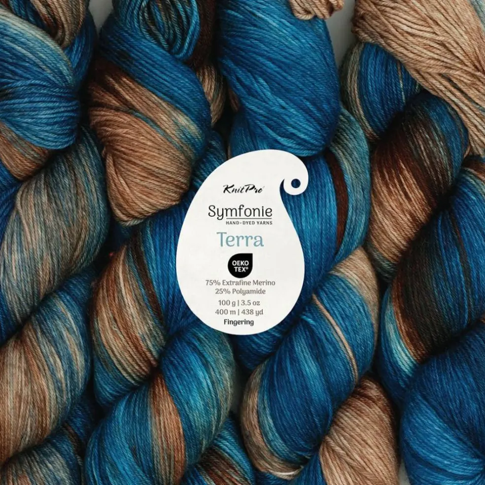 KnitPro Symfonie Premium Hand-Dyed Merino Wool & Polyamide Sock Yarns|Terra Variegated Colors, Include New Colors