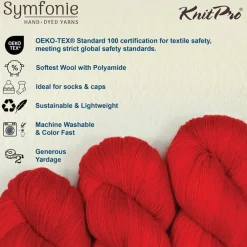 KnitPro Symfonie Premium Hand-Dyed Merino Wool & Polyamide Sock Yarns|Terra Variegated Colors, Include New Colors