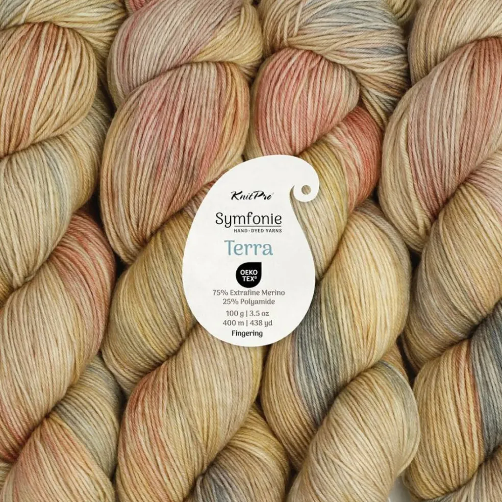 KnitPro Symfonie Premium Hand-Dyed Merino Wool & Polyamide Sock Yarns|Terra Variegated Colors, Include New Colors