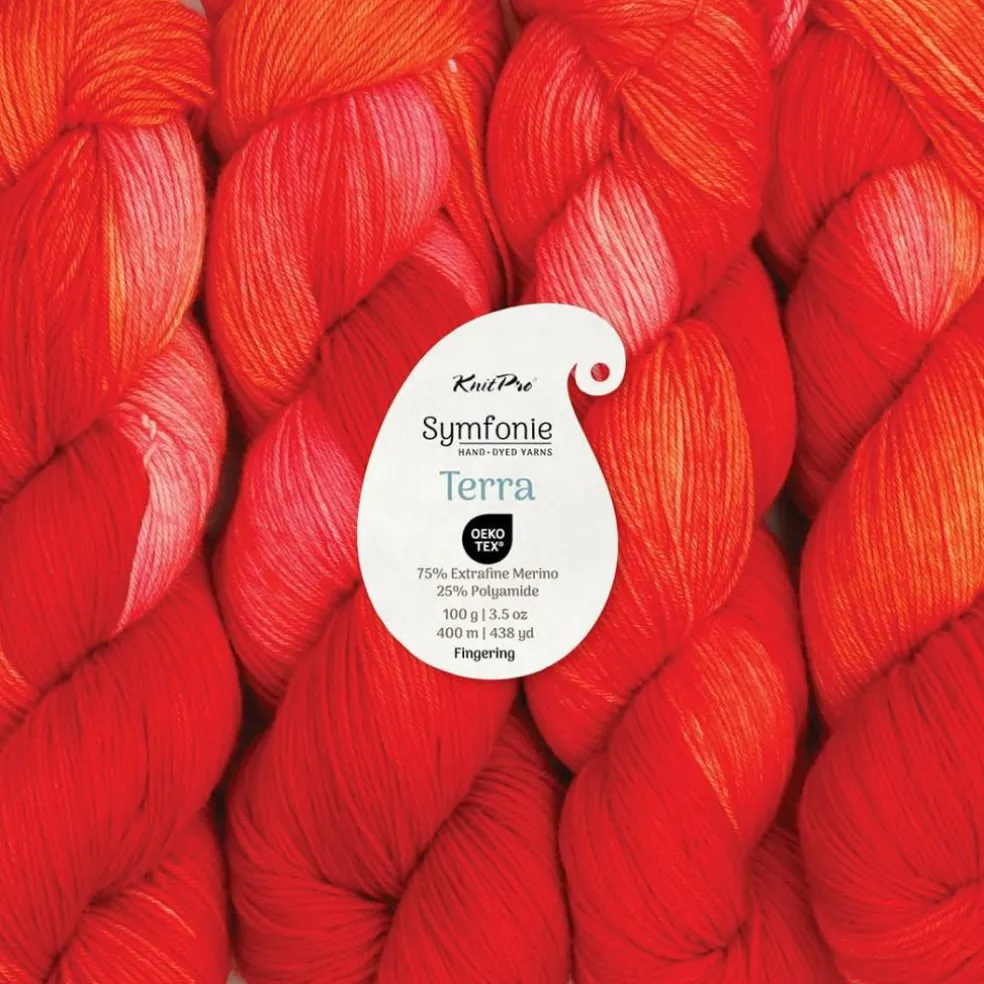 KnitPro Symfonie Premium Hand-Dyed Merino Wool & Polyamide Sock Yarns|Terra Variegated Colors, Include New Colors