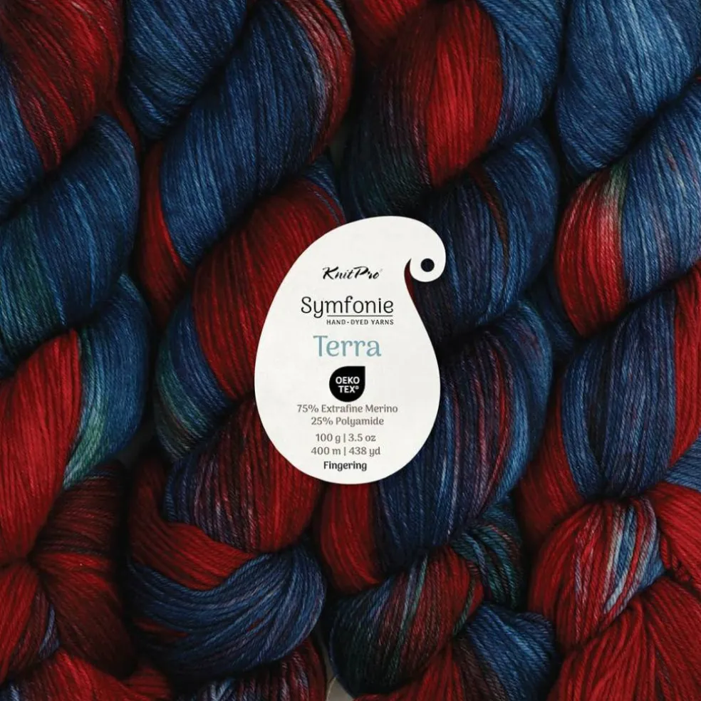 KnitPro Symfonie Premium Hand-Dyed Merino Wool & Polyamide Sock Yarns|Terra Variegated Colors, Include New Colors