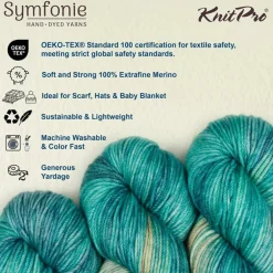 KnitPro Symfonie Premium Hand Dyed Yarn Merino Wool| Bella Variegated Colors, Include New Colors!
