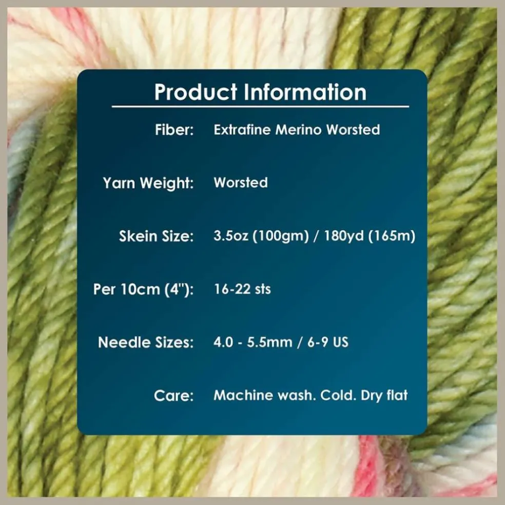 KnitPro Symfonie Premium Hand Dyed Yarn Merino Wool| Bella Variegated Colors, Include New Colors!