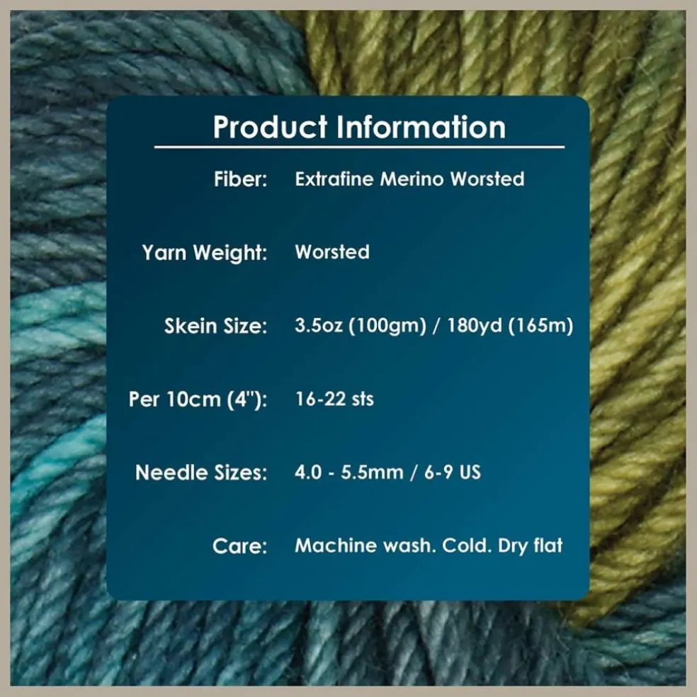 KnitPro Symfonie Premium Hand Dyed Yarn Merino Wool| Bella Variegated Colors, Include New Colors!