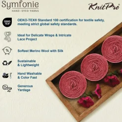 KnitPro Symfonie Premium Hand Dyed Merino & Silk Lace Weight Yarns | Diva