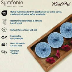 KnitPro Symfonie Premium Hand Dyed Merino & Silk Lace Weight Yarns | Diva