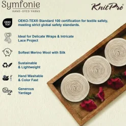 KnitPro Symfonie Premium Hand Dyed Merino & Silk Lace Weight Yarns | Diva