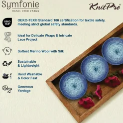 KnitPro Symfonie Premium Hand Dyed Merino & Silk Lace Weight Yarns | Diva