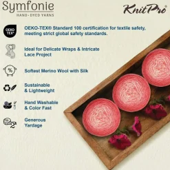 KnitPro Symfonie Premium Hand Dyed Merino & Silk Lace Weight Yarns | Diva