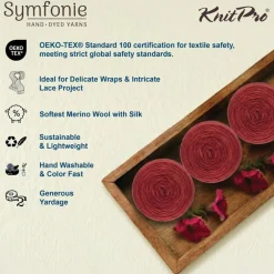 KnitPro Symfonie Premium Hand Dyed Merino & Silk Lace Weight Yarns | Diva